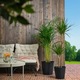 Ghiveci decorativ din otel, interior/exterior, negru, 24 cm