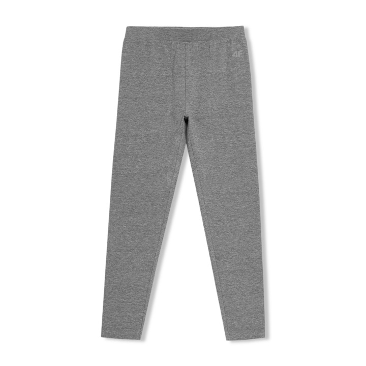 Kötött leggings lányoknak 4F szürke, pamut, tavaszi-nyári, kényelmes