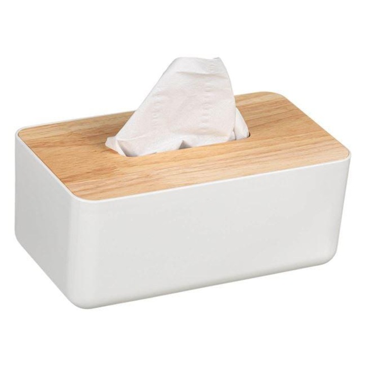 Suport Servetele la Cutie din Plastic cu Capac din Lemn 23x13x10cm