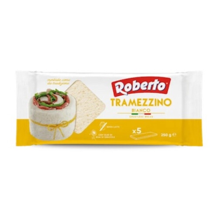 Paine Tramezzino 250g - Roberto, fara crusta, ideala pentru sandwich-uri, produs italian