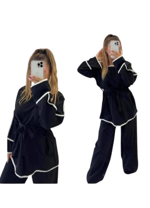 Set dama smart elegant, vascoza, marime universala, negru