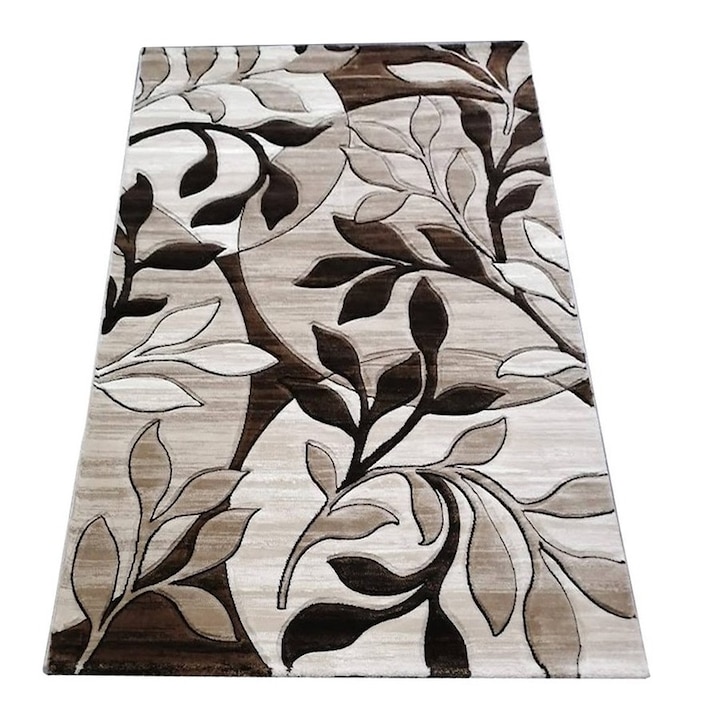 Килим с листа Imperial, бежово с кафяво, полипропилен, 200 x 300 см