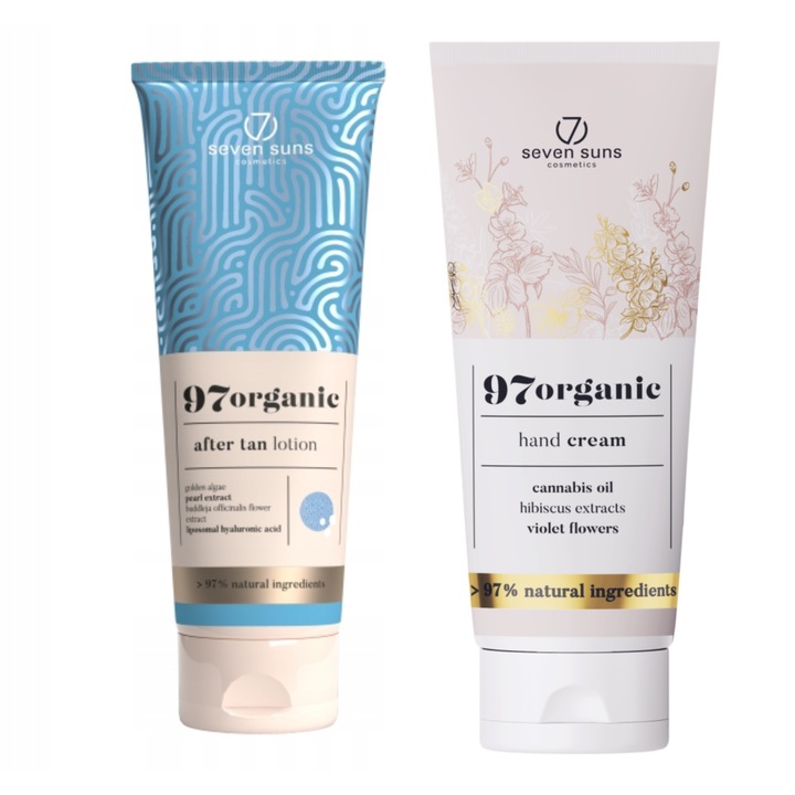 Комплект 7Sun's, 97organic, балсам за след слънце 250 мл и крем за ръце 75 мл