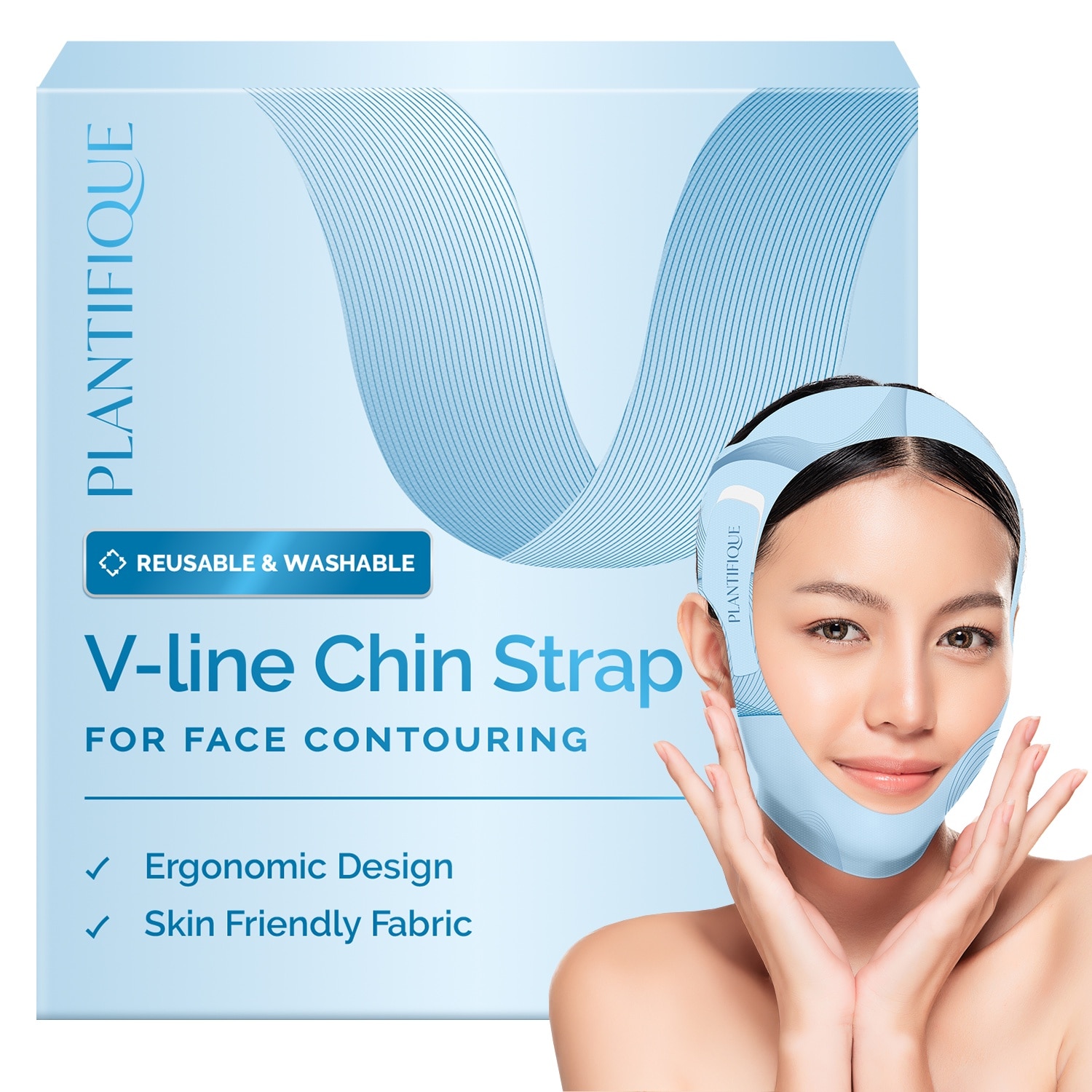 Masca V-Line Lifting Facial din Material Ice Silk pentru Femei si
