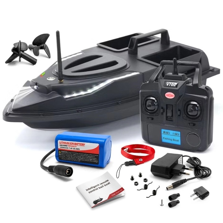 Barca Nadit si Momit iUni V700, 2 cuve, 1.5kg, 500m, 12000mAh, 5.4km/h