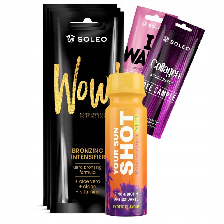 Set autobronzant Soleo Wow! 3x15ml, bronz puternic, vitamine, multicolor