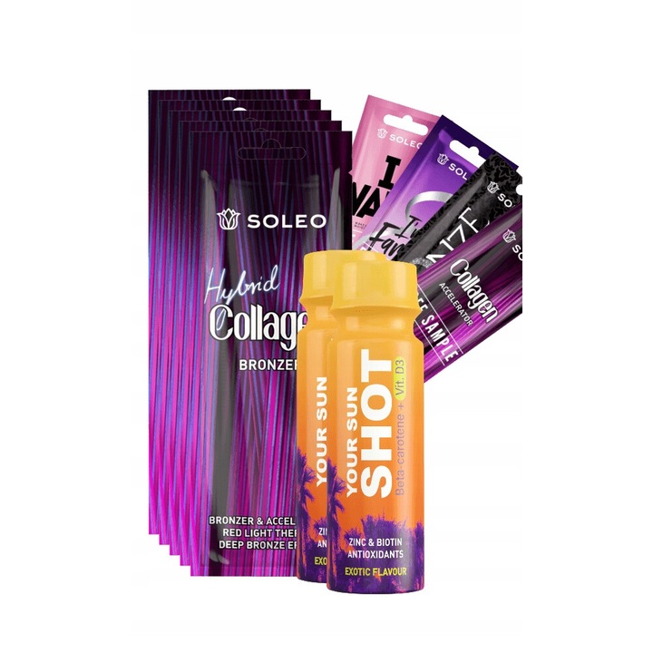 Soleo Collagen Hybrid önbarnító szett 5x15ml, hibrid hatású, maracuja illatú, normál bőrre