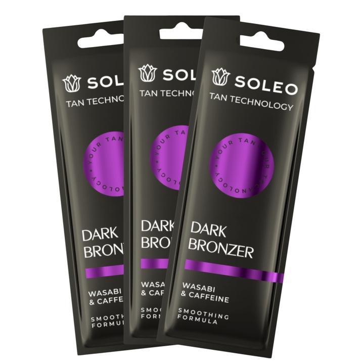 Klasszikus bronzosító Soleo Tan Technology Dark Bronzer, 3 darabos készlet, 15ml, sötét árnyalat, minden bőrtípusra