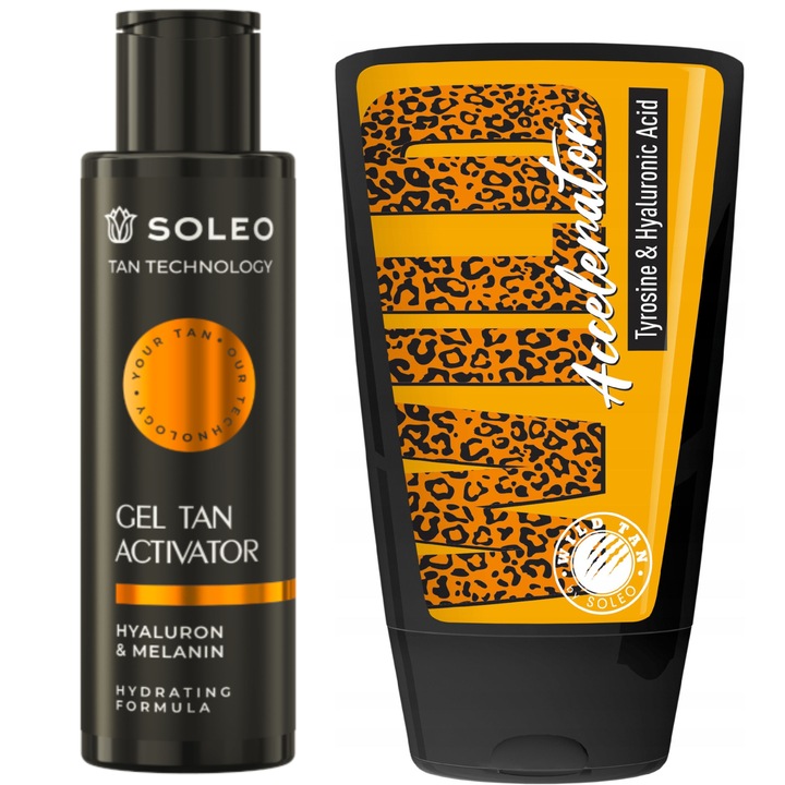 Activator bronzare gel Soleo Tan + Accelerator Wild Tan, 125ml, cu acid hialuronic, pentru piele normala
