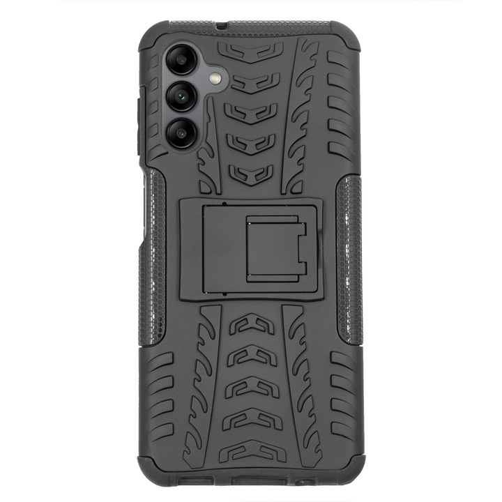 Husa SILKASE pentru Samsung Galaxy A04, Armor, plastic/cauciuc, negru