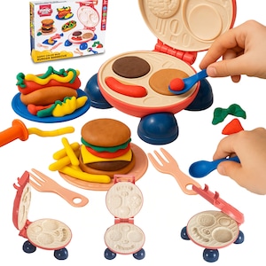 Set modele pentru prepararea Burger si paste Jucarii Play