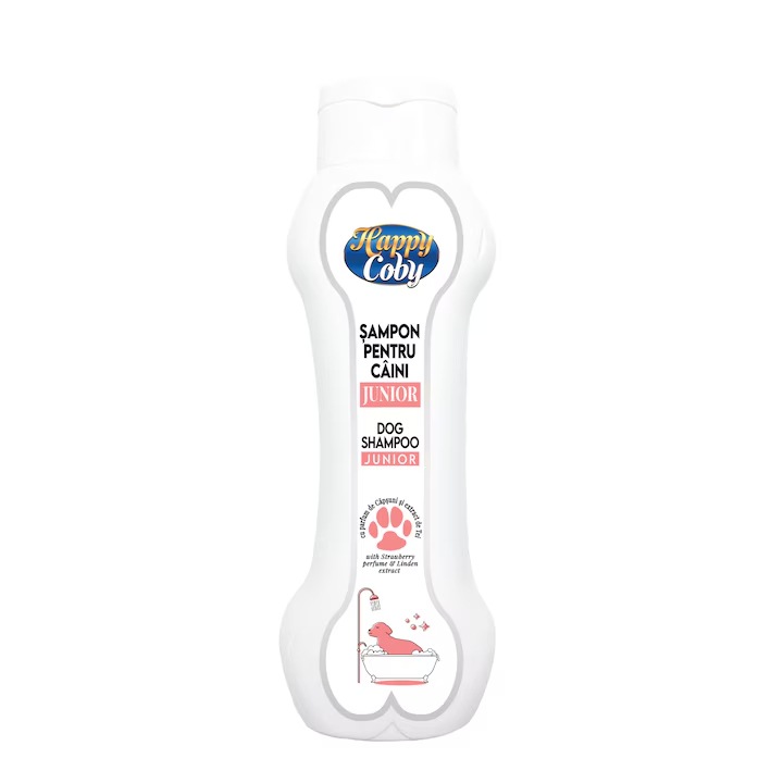 Sampon Catelusi, Happy Coby, cu extract de Tei si parfum de Capsuni, Junior, 300 ml