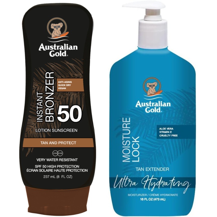Australian Gold önbarnító balzsam bronzosítóval SPF50, 473ml, hidratáló, normál bőrre