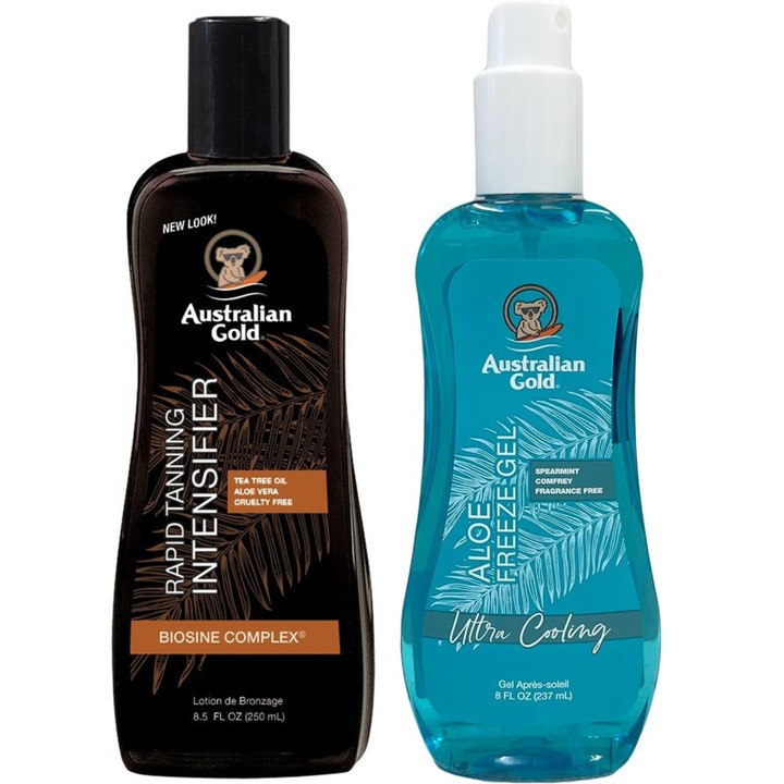 Lotiune autobronzanta Australian Gold Rapid Banning, gel de inghet de Aloe, 250ml, pentru toate tipurile de piele