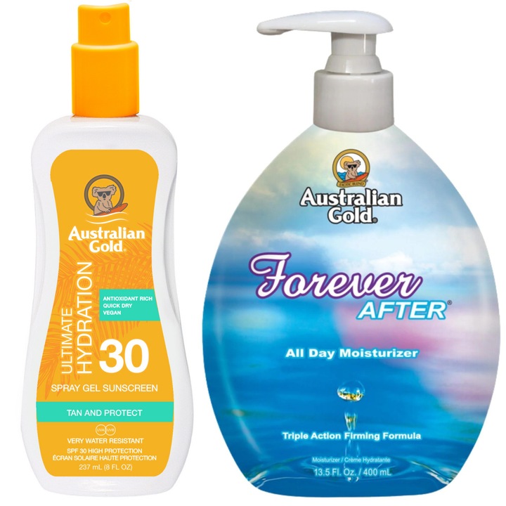 Gel de spray autobronzant Australian Gold cu SPF30, 400ml, non-gras, rezistent la apa