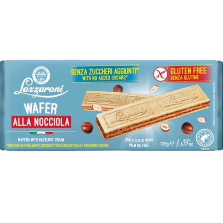Napolitane fara gluten, 175g - Lazzaroni, gust intens de alune