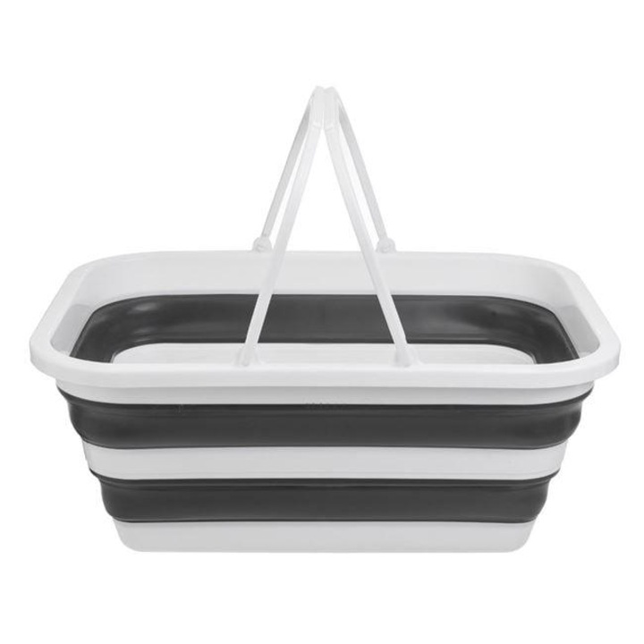 Lighean Pliabil cu Manere Alb Gri 45x34x18cm