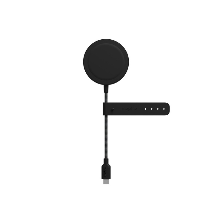 Безжично зарядно Mophie Qi2 magnetic charger kickstand-black, iPhone, AirPods, MagSafe, 1м. кабел