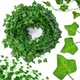 Set 12 Ghirlande Decorative Iedera Artificiala, RETOO GreenAura, Lungime 2.1m, Aspect Realist, pentru Decorare Perete, Balcon sau Terasa, Verde