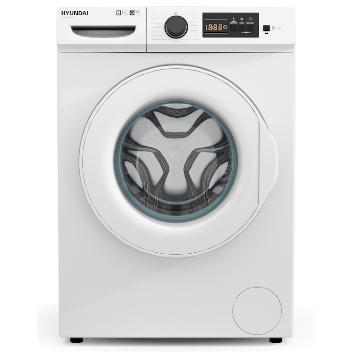 Пералня Hyundai HWM24V-1411T/W, 11 кг, 1200 об./мин, клас А, двуструйна, инверторен мотор, гръцко табло за управление, бяла