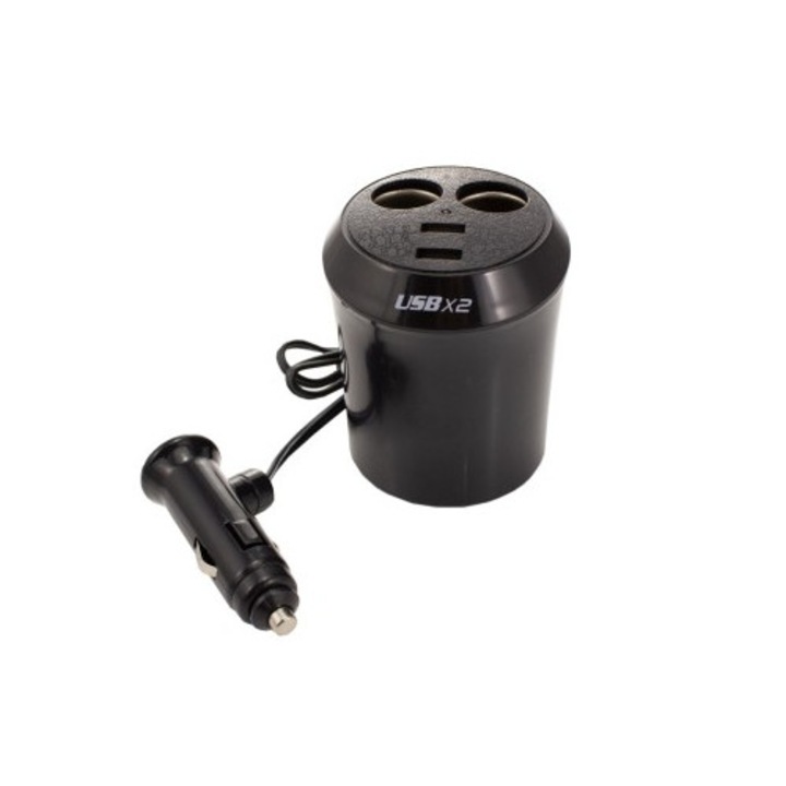 Incarcator multifunctional bricheta auto cu 2 porturi usb