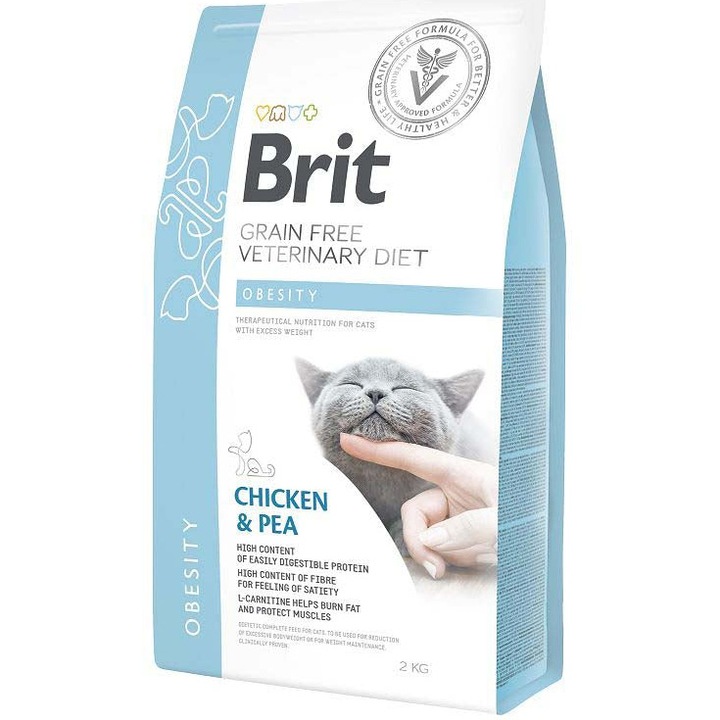 Hrana uscata pentru pisici Brit gain Free VD, Obesity, 2 kg