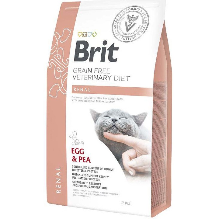 Hrana uscata pentru pisici Brit gain Free VD, Renal, 2 kg