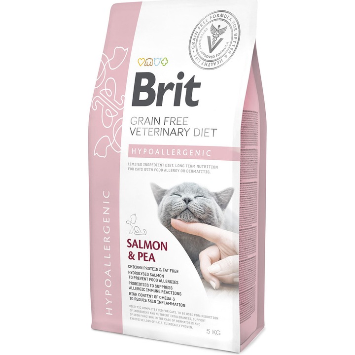 Hrana uscata pentru pisici Brit gain Free VD, Hypoallergenic, 5 kg