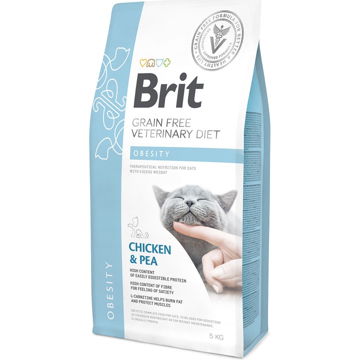 Hrana uscata pentru pisici Brit gain Free VD, Obesity, 5 kg