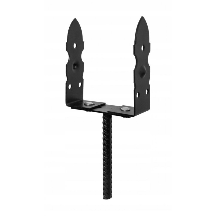 Baza stalp tip „U” reglabila, BKshop, SDPS 120-200, 120-200mm, Metal, 1 buc, Negru