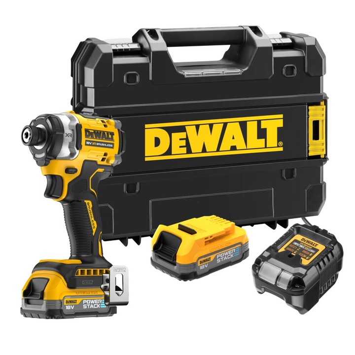 Ударен винтоверт DeWalt DCF860E2T-QW, 18V, 2x1.7Ah, 282Nm, 3 скорости, в комплект с куфар TSTAK