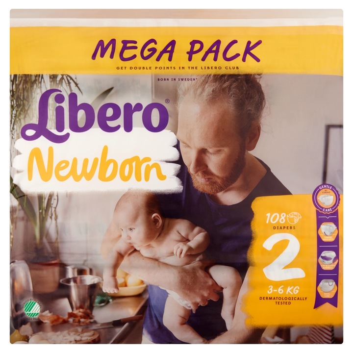 Libero Newborn 2 prémium pelenkacsomag, 3-6 kg, 108 db
