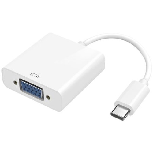 Adaptor Akyga USB tip C la VGA, alb