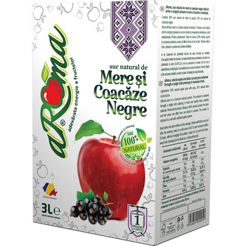 Suc natural de mere si coacaze negre, aRoma, 3L Suc natural de mere si coacaze negre, aRoma, 3L