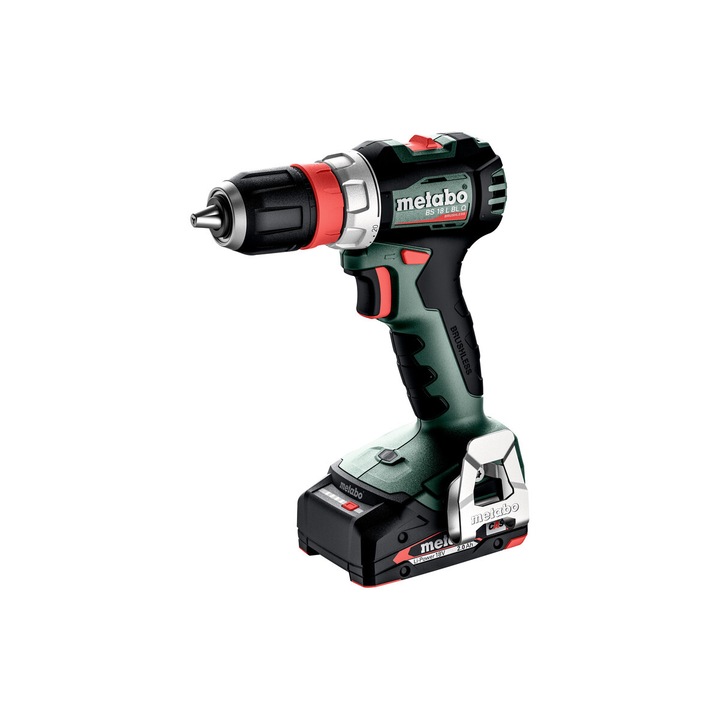 Masina de gaurit si insurubat Metabo BS 18 L BL Q, 18V, 2x2.0Ah Li-Power, 28/65Nm, carcasa metaBOX