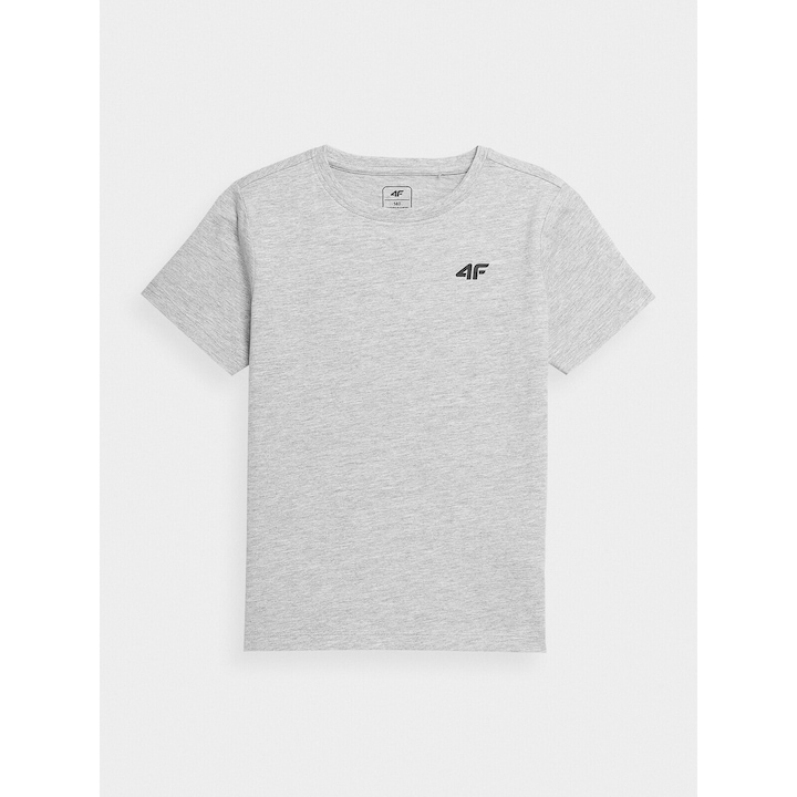 4F gyerek póló, szürke, 95% pamut 5% viszkózzal, sportos fazon, kerek nyakkivágás, 152 CM