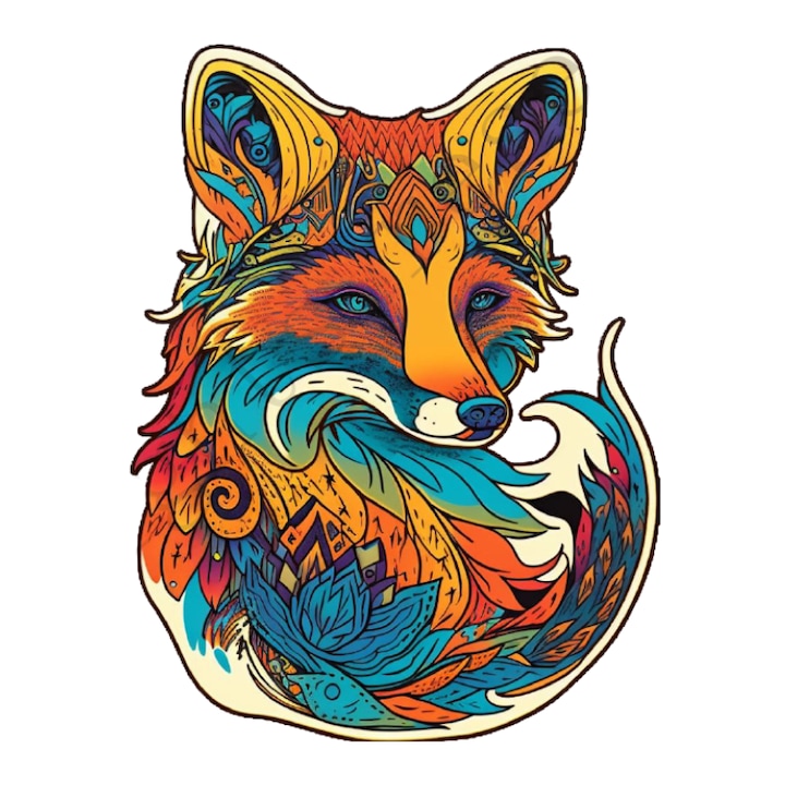 2D fa puzzle, Gyerekeknek és felnőtteknek is alkalmas, Fox modell