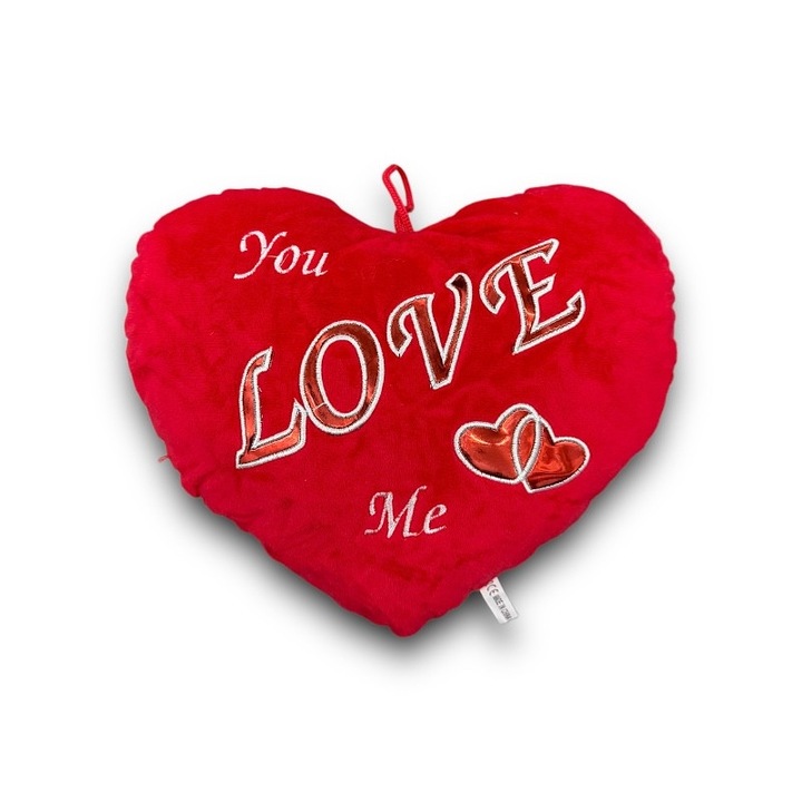 Inima de plus cu inscriptia You love me 20x25cm