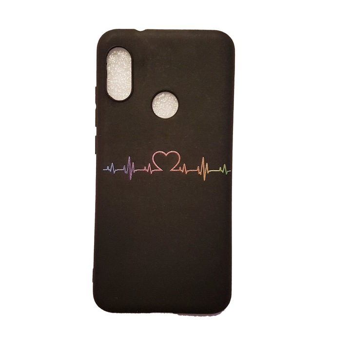 Кейс за Xiaomi Mi A2 Pulse Heart Черен