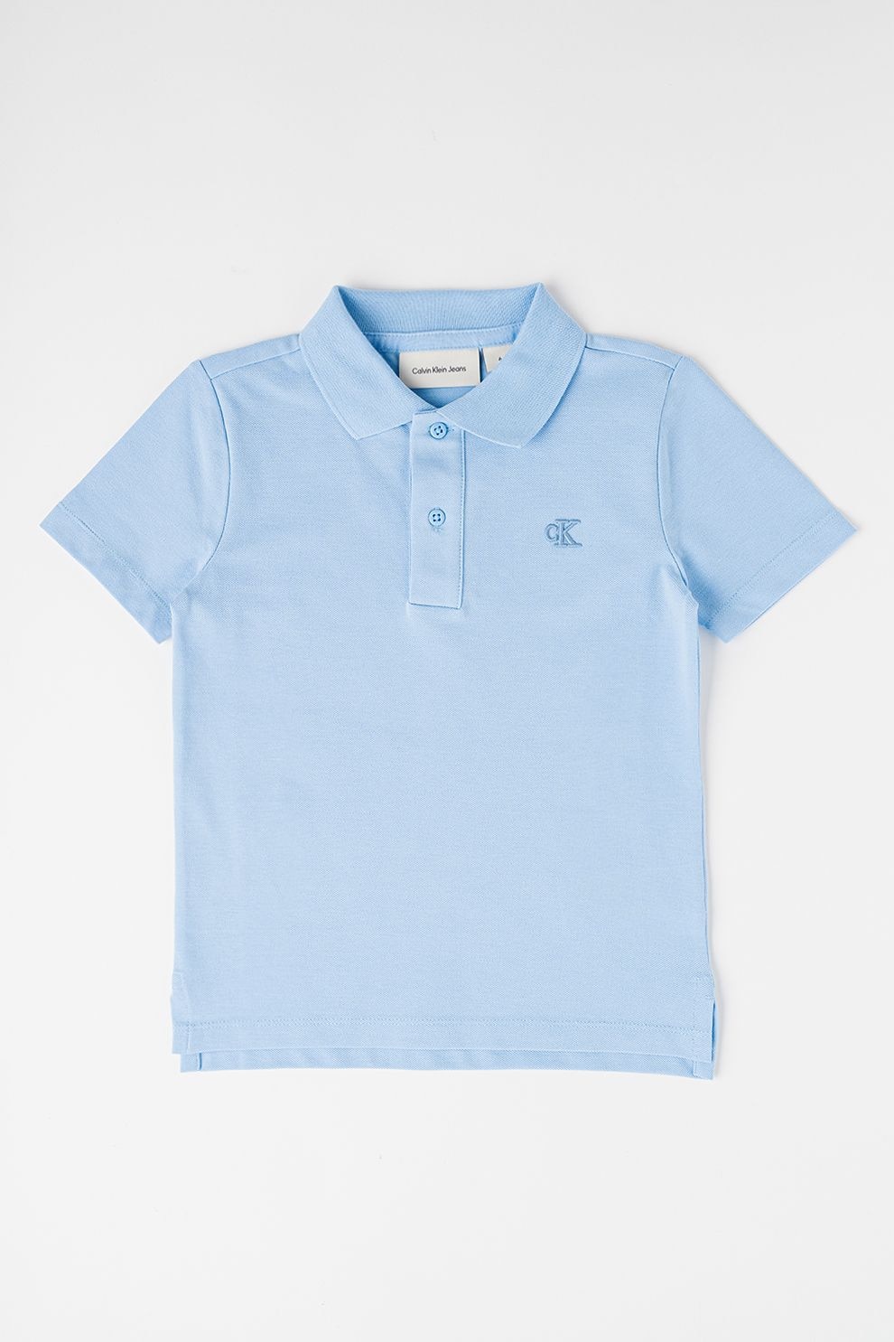 CALVIN KLEIN, Tricou polo cu logo brodat, Albastru lavanda, 164 CM