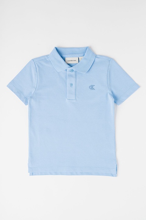 CALVIN KLEIN, Galléros póló logóhímzéssel, Levendulakék