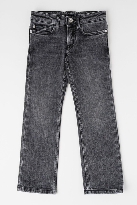 CALVIN KLEIN, Középmagas derekú farmernadrág, Melange sötétszürke