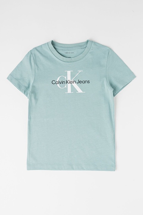 CALVIN KLEIN, Kerek nyakú logós póló, Világoszöld