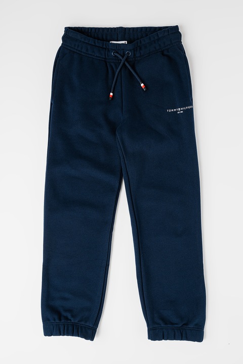 Tommy Hilfiger, Húzózsinóros pamuttartalmú szabadidőnadrág, Tengerészkék