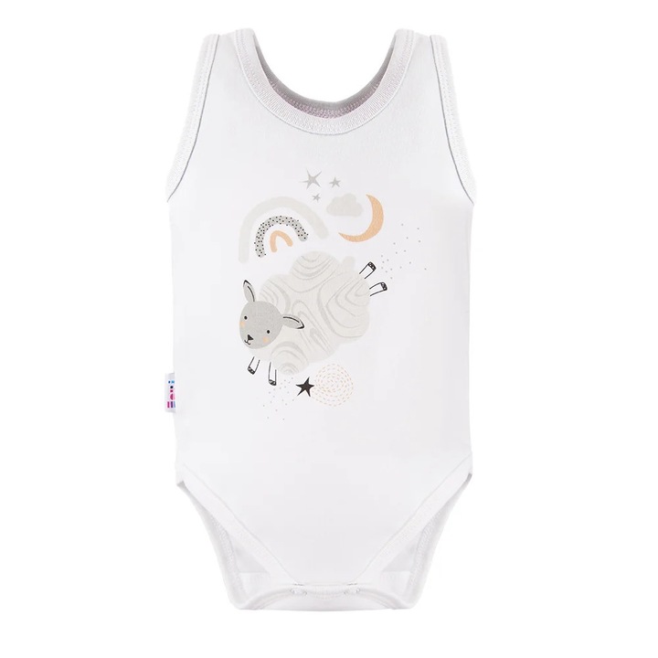 Ujjatlan, báránymintás body, EEVI - Mellow, White, fiúknak, Fehér