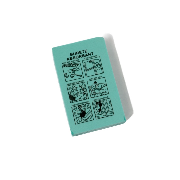 Burete absorbant verde PVA Pro Clean multifunctional, rezistent si super absorbant