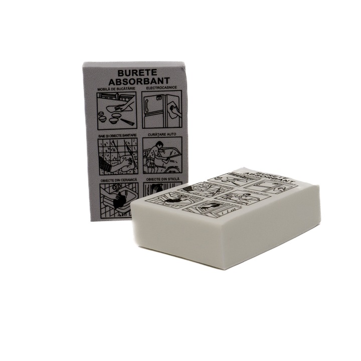 Set bureti din PVA multifunctionali Pro Clean, Super absorbanti, gri si alb, pentru curatenie universala