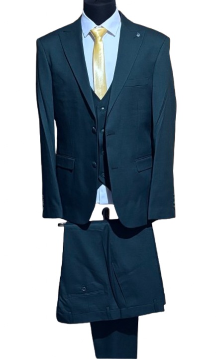 Мъжки костюм Slim Fit F-10, Тъмнозелен