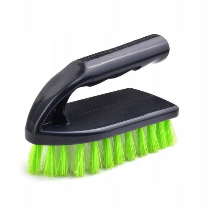 Perie de curatare, negru cu par verde/alb, 12,5x6cm