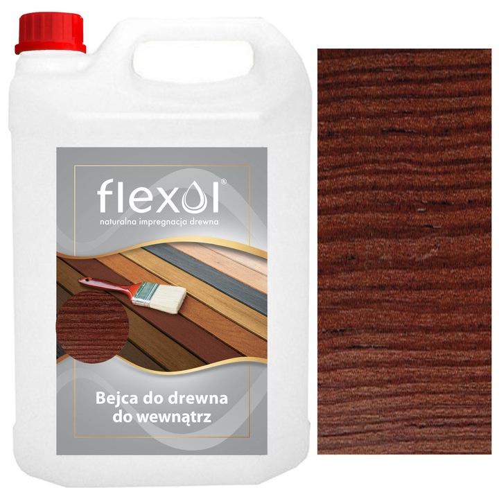 Lazura ecologica pentru lemn Flexol, 4 L, culoare nuc deschis, pentru interior